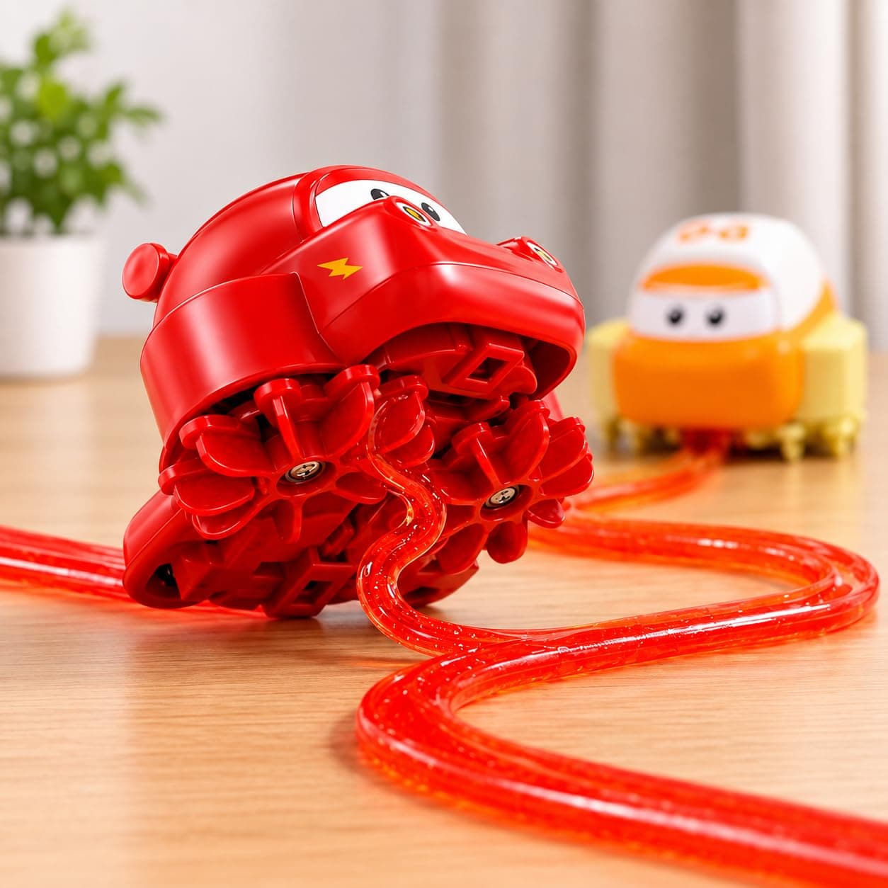 Earwig Creative DIY Crystal Mud Slime Track Automatic Following Drive Mini Race Car Set Kids STEM Educational Crystal Mud Toy — view 8