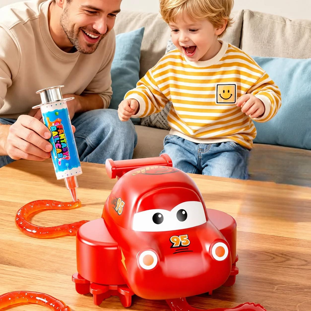 Earwig Creative DIY Crystal Mud Slime Track Automatic Following Drive Mini Race Car Set Kids STEM Educational Crystal Mud Toy — view 11