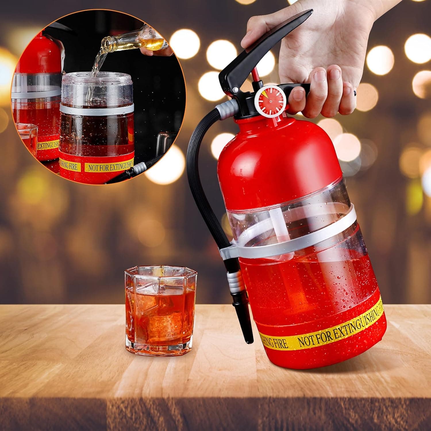 Fire Extinguisher Drink Dispenser | Novelty Cocktail Shaker & Beverage Server for Parties | Adults 18+ — view 3