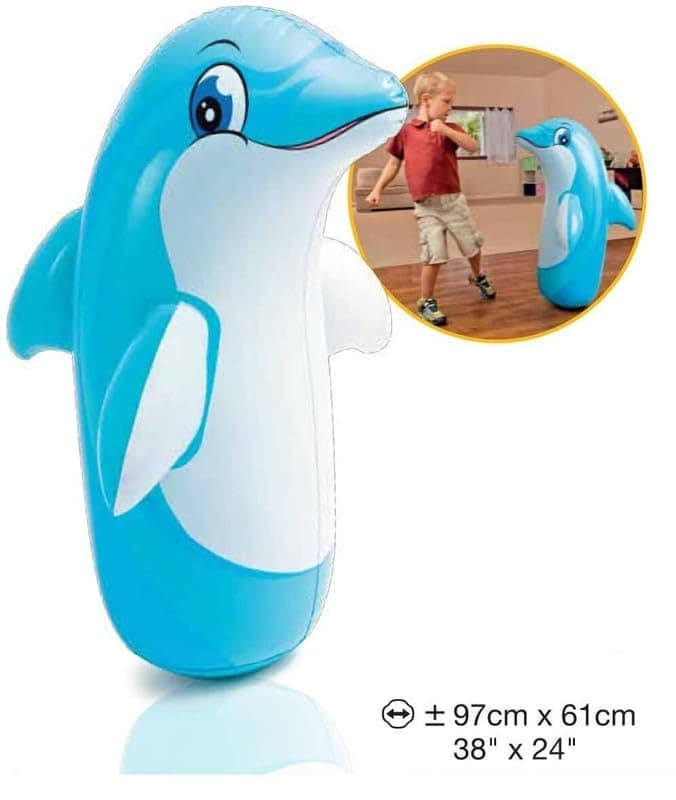Inflatable Punching Bag Dolphin for Kids | Hit Me Bop Bag Toy | Ages 3+ — view 3