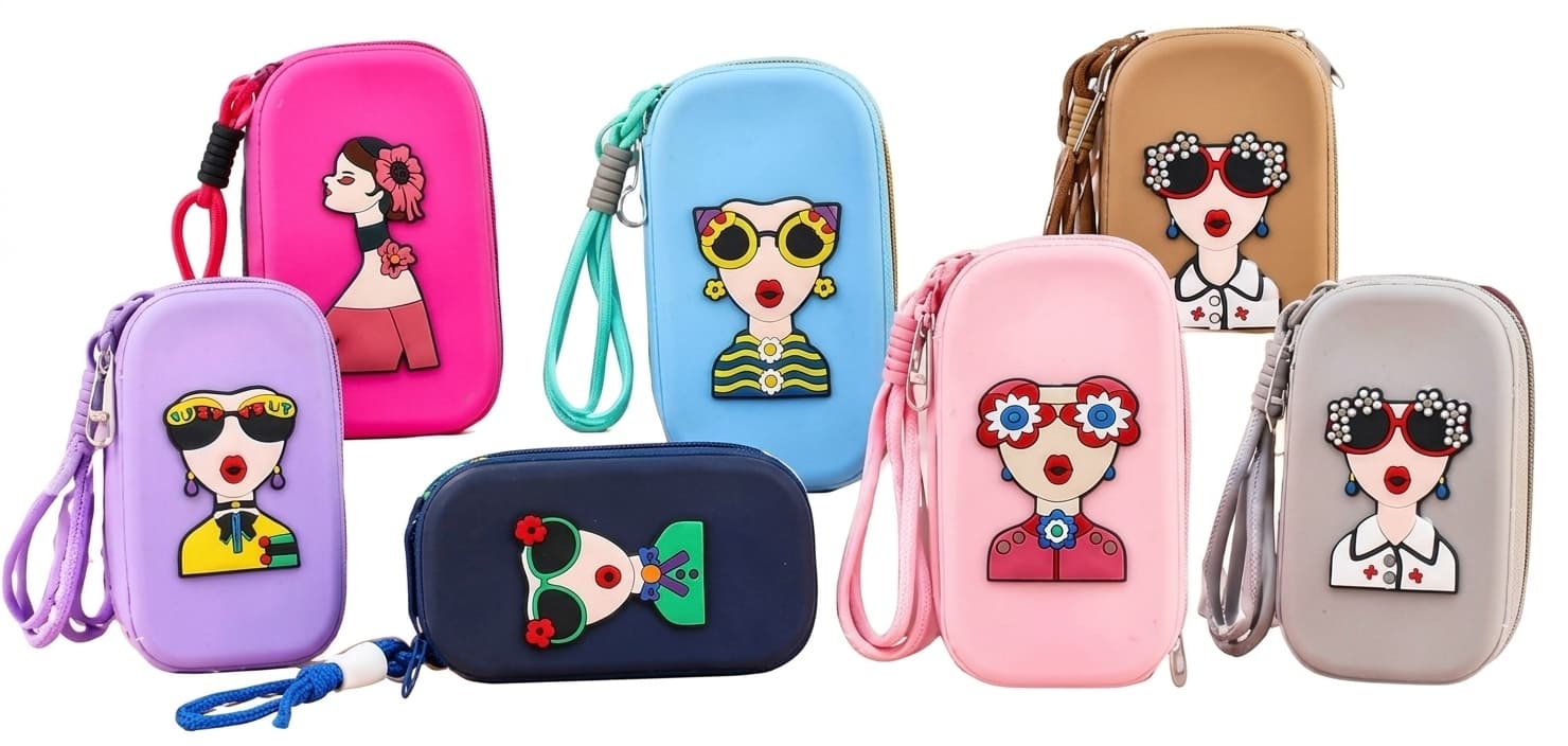 Cute Cartoon Doll Silicone Eyewear Zipper Pouch
