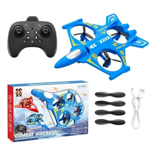 2.4GHz Remote Control Combat Aircraft | 4-Axis Fighter Jet Drone Toy with USB Charging | Color as per Stock dispatched
