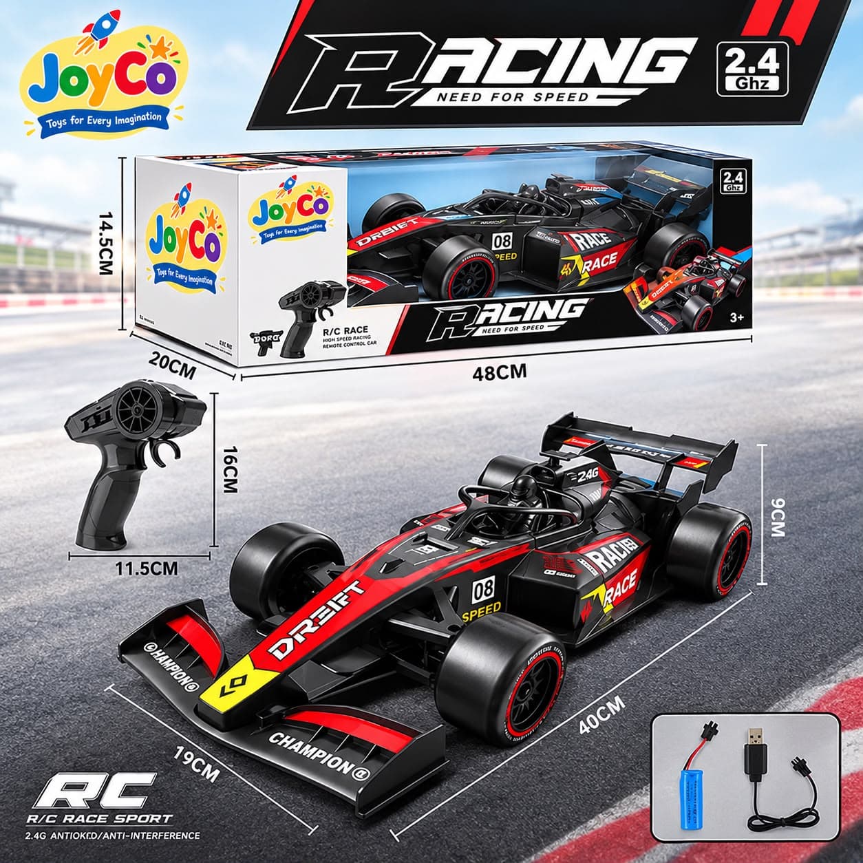 Formula-Style Remote Control Racing Car | 2.4GHz High-Speed Rechargeable RC Race Car for Kids | Ages 3+ — view 2
