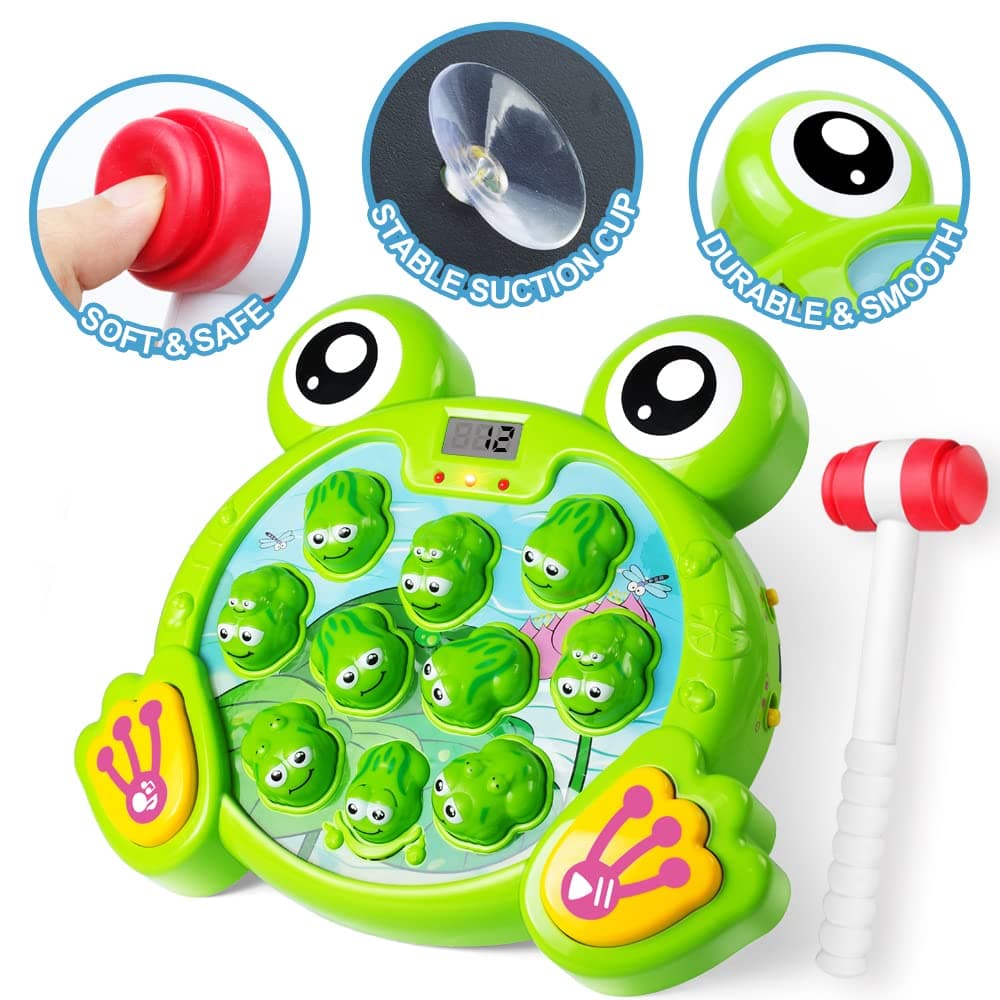 Electronic Frog Hit Game | LCD Score Display with 38 Interactive Levels, Lights & Sounds