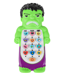 Kidoyz Hero Musical Puzzle Phone | Green cartoon-hero musical toy phone with a lanyard | Pack of 1