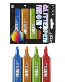 Glitter + Neon Highlighter Set 4 Pcs | Dual-Effect Glitter & Neon Highlighters