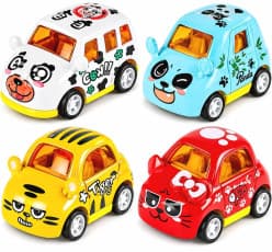 Kidoyz Mini Alloy Pull Back Car | Mini die-cast alloy cars with pull-back action, 4 models mixed | Ages 3+ | Pack of 2 | Color As Per Stock