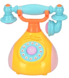 Kidoyz Retro Musical Telephone | Retro musical toy telephone with ringtones, animal sounds and lights | Pack of 1 | Color As Per Stock