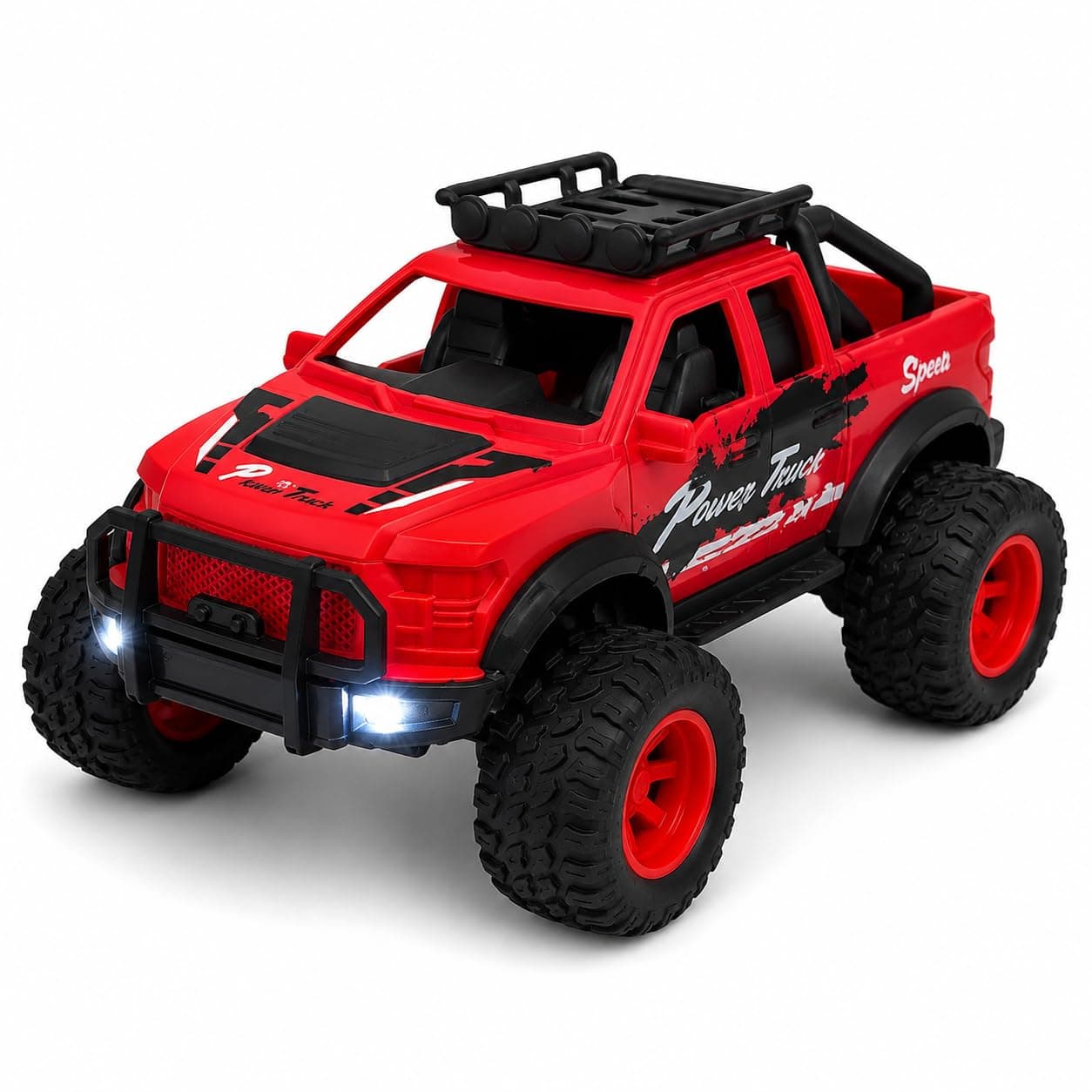 Kidoyz Everest Pickup Truck | Friction-powered 4x4 pickup truck with lights and music | Pack of 1 | Color As Per Stock