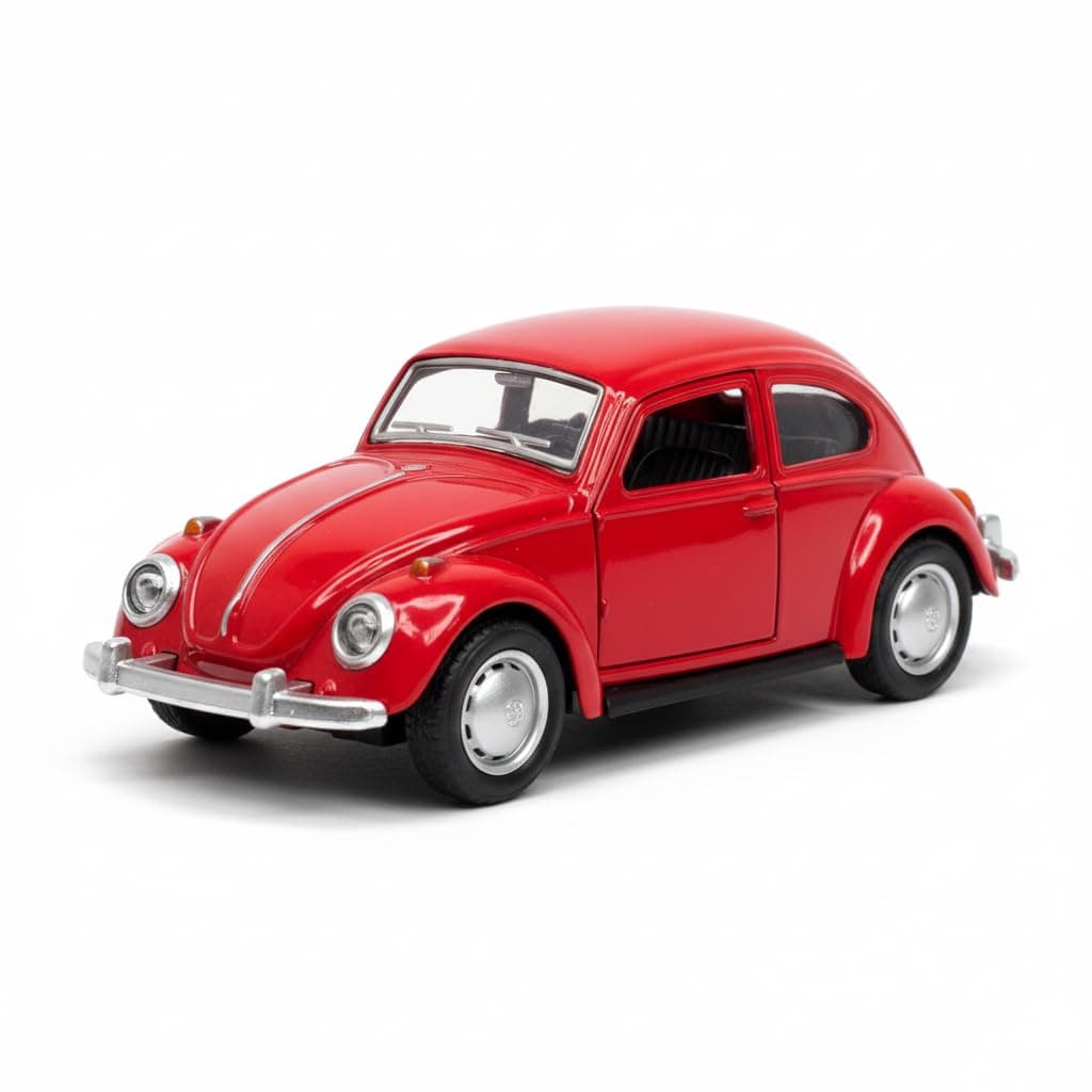 Kidoyz Pull Back Alloy Beetle Car | Pull-back alloy model beetle car in 6 colours | Pack of 1 | Color As Per Stock