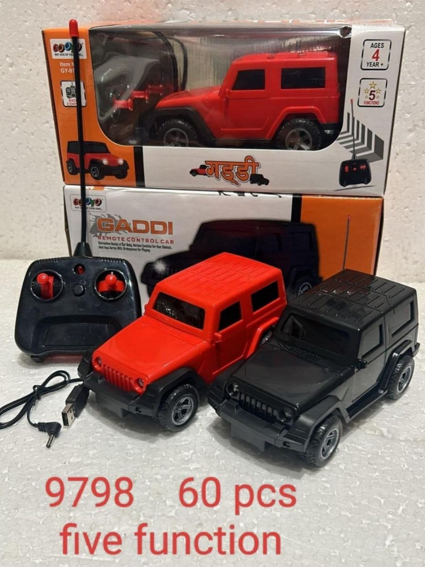 Remote Control Off-Road SUV Car With Smoke Effect, Music & 5 Functions | USB Rechargeable | Color As Per Stock — view 6