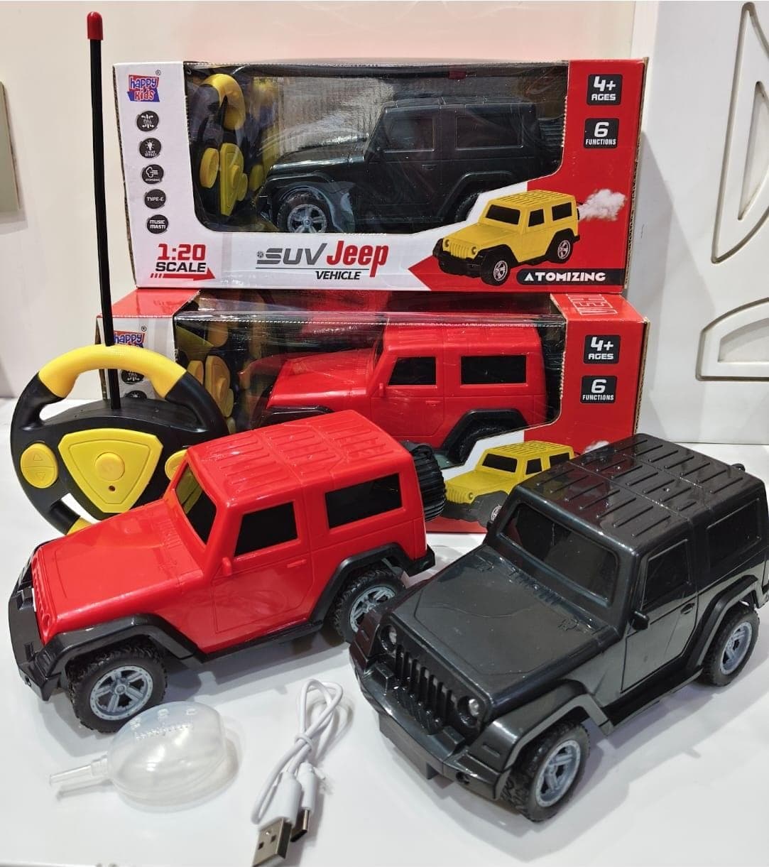 Remote Control Off-Road SUV Car With Smoke Effect, Music & 5 Functions | USB Rechargeable | Color As Per Stock — view 8
