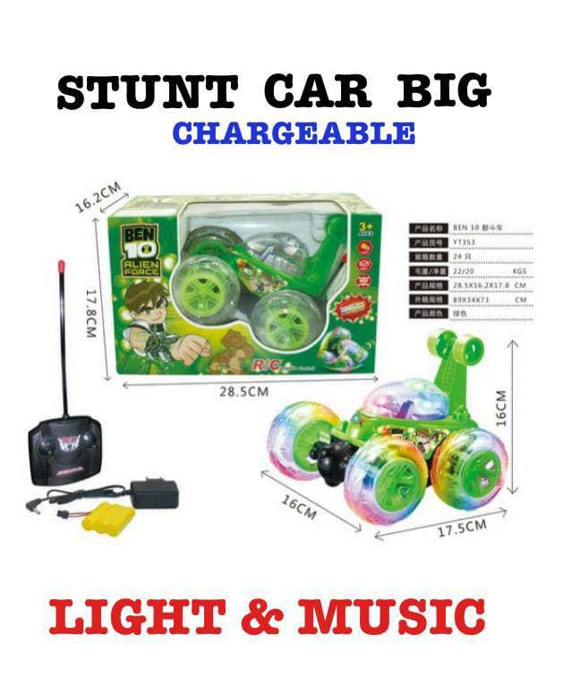 Rechargeable Remote Control Stunt Car Big Size With Lights & Music | 360 Degree Stunt Car — view 2