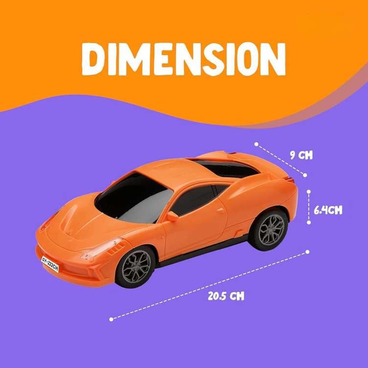 Modern Remote Control Sports Car With Headlights | 4-Way Control, USB Rechargeable | Color As Per Stock — view 5