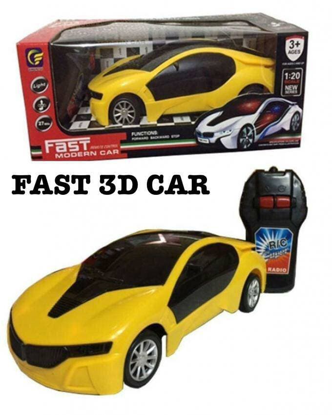 Fast 3D Remote Control Modern Car 1:20 With Lights | 2-Way Control | Color As Per Stock