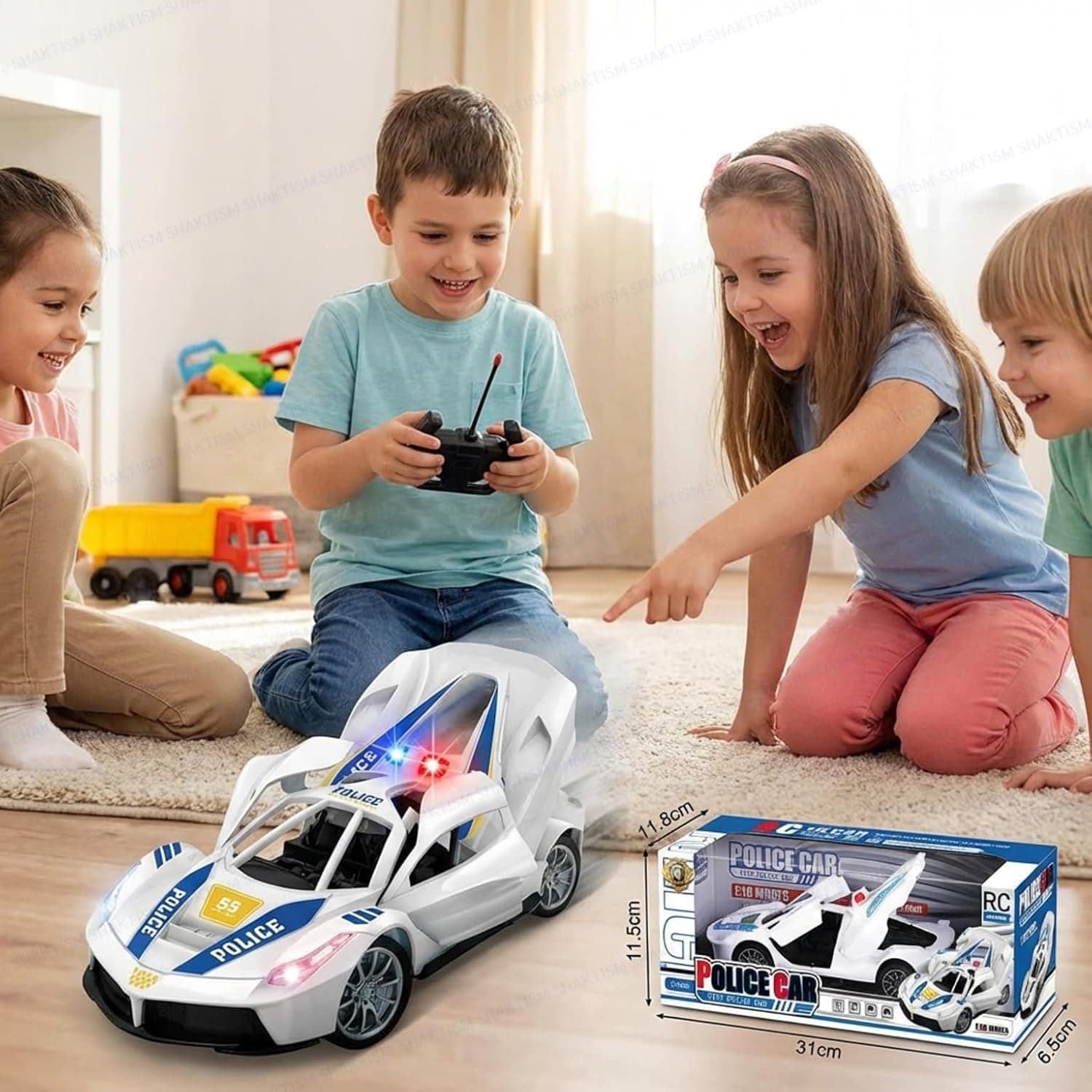 Remote Control City Police Car 1:18 With Opening Doors | 4-Way Control — view 3