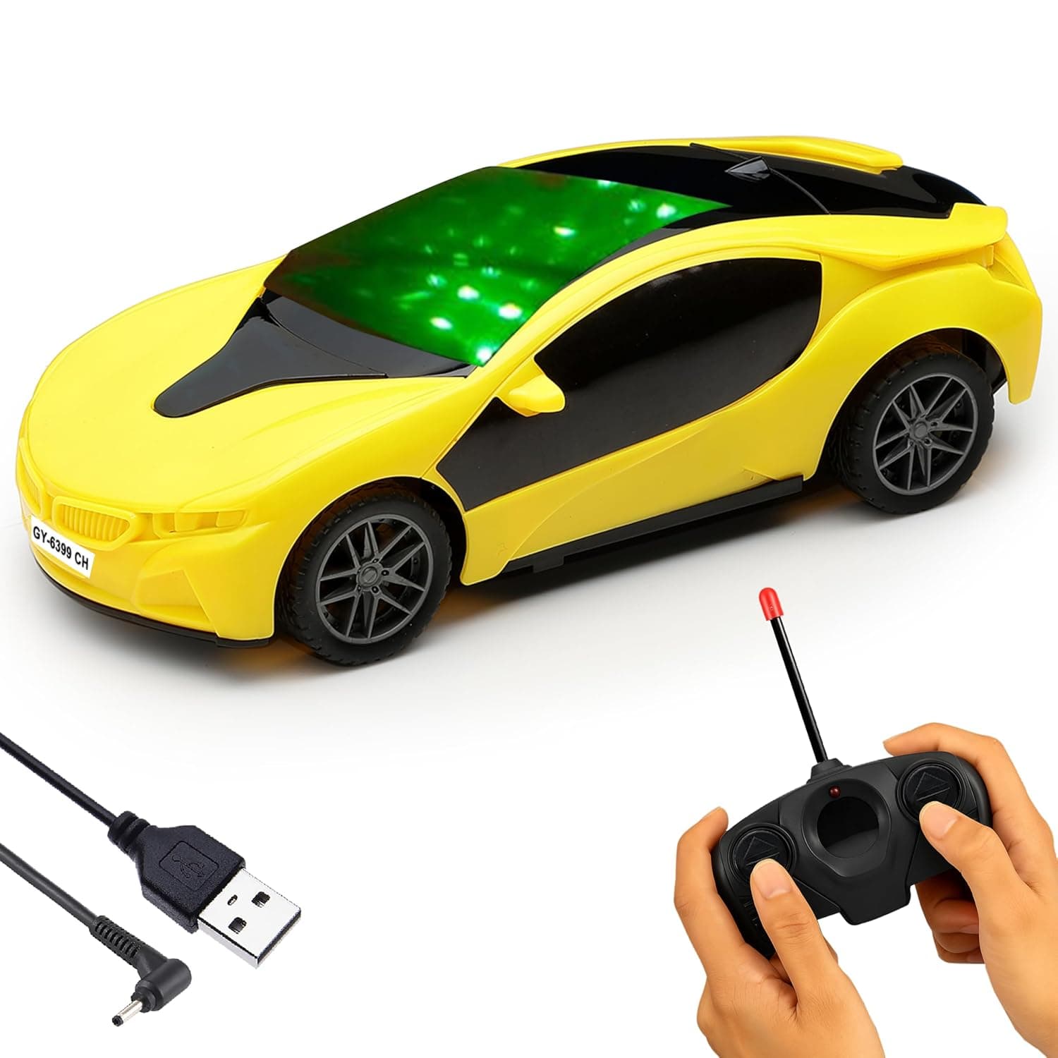 Remote Control 3D Light Famous Car With USB Charging | Ages 4+ | Color As Per Stock