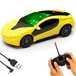 Remote Control 3D Light Famous Car With USB Charging | Ages 4+ | Color As Per Stock