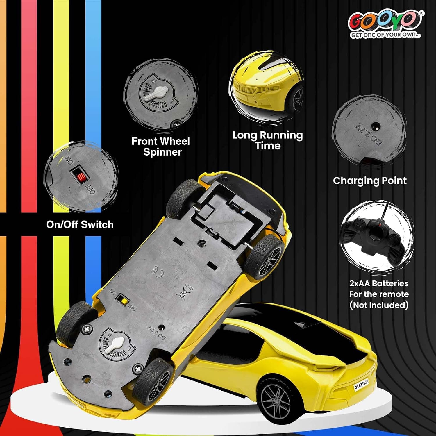 Remote Control 3D Light Famous Car With USB Charging | Ages 4+ | Color As Per Stock — view 3