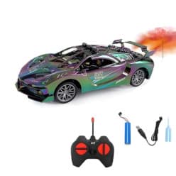 Remote Control Racing Car 1:20 With Smoke Spray, USB Rechargeable | Metallic Finish | Design As Per Stock