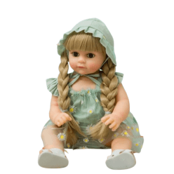 Realistic Silicone Baby Doll with Bonnet & Braids | Musical Soft Doll for Girls