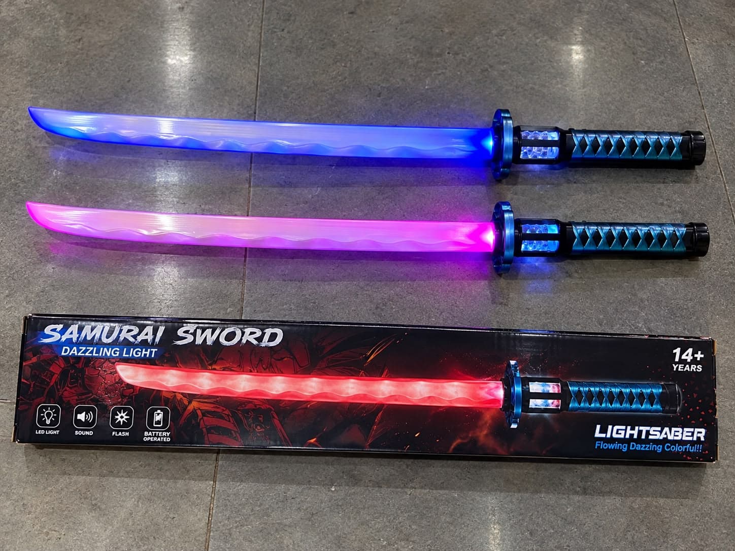 Samurai Sword Toy With LED Lights, Sound & Flash | Light-Up Sword For Kids | Color As Per Stock