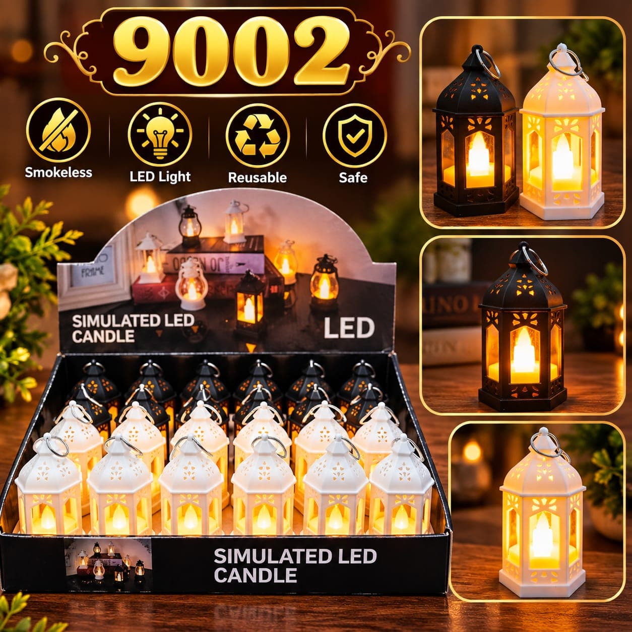 Diwali Candle LED Lantern Candle | Pack of 12 | Star-Cut Mini Lantern With Flameless Candle | Smokeless Reusable | Color As Per Stock