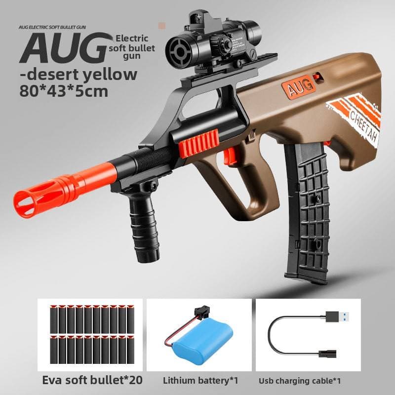 AUG Electric Soft Bullet Toy Gun Electric High-Speed Continuous Fire P90 Submachine Gun AUG Soft Bullet Toy Rifle PUBG Boys EVA Plastic — view 2