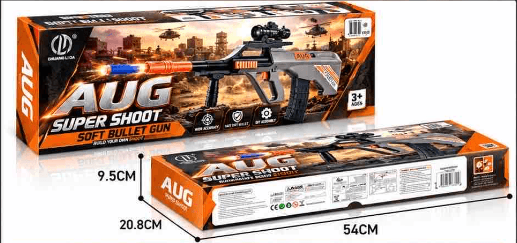 AUG Electric Soft Bullet Toy Gun Electric High-Speed Continuous Fire P90 Submachine Gun AUG Soft Bullet Toy Rifle PUBG Boys EVA Plastic — view 4