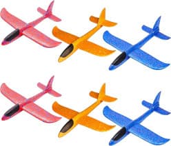 Foam Glider Plane Hand Launch Flying Toy | Full Size 34 cm Wingspan | Easy Assembly | Color As Per Stock