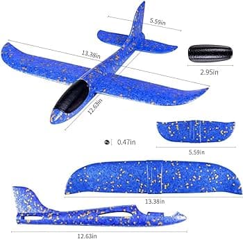 Foam Glider Plane Hand Launch Flying Toy | Full Size 34 cm Wingspan | Easy Assembly | Color As Per Stock — view 4