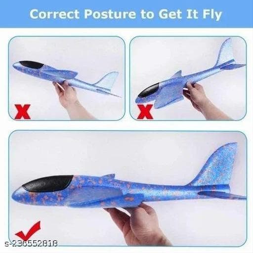Foam Glider Plane Hand Launch Flying Toy | Full Size 34 cm Wingspan | Easy Assembly | Color As Per Stock — view 5
