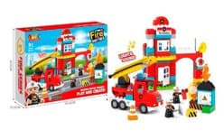 Fire Station Building Blocks Set With Light & Sound | Fire Series Big Block Toy For Kids | Fire Truck, Crane & Figures | Ages 3+