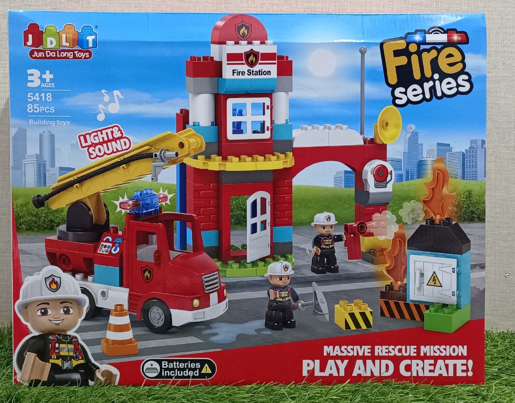 Fire Station Building Blocks Set With Light & Sound | Fire Series Big Block Toy For Kids | Fire Truck, Crane & Figures | Ages 3+ — view 2