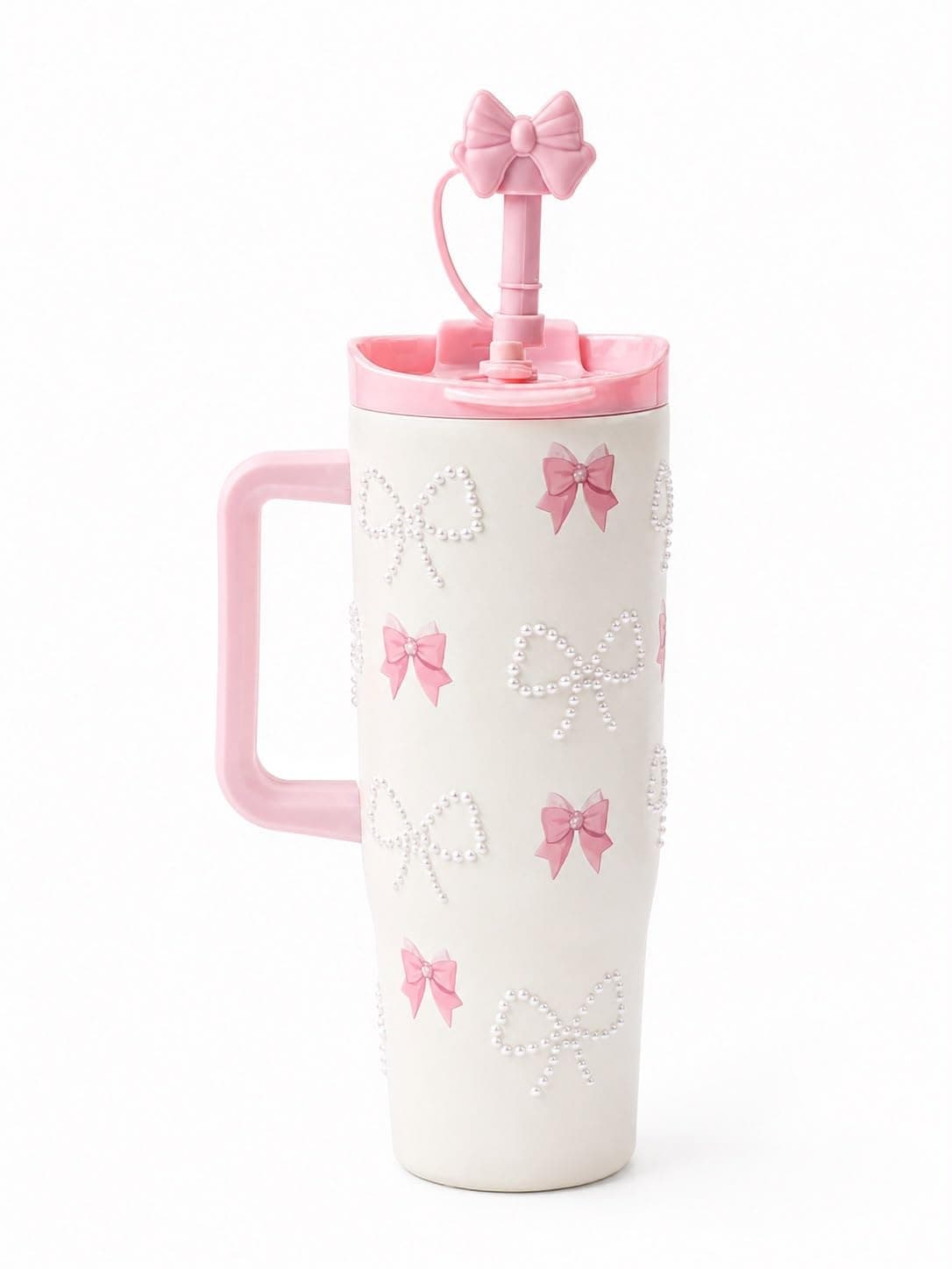 Valentine Pink Bow Insulated Water Bottle with Carry Handle | 900 ml | Color as per Stock dispatched | Pack of 1 Pc