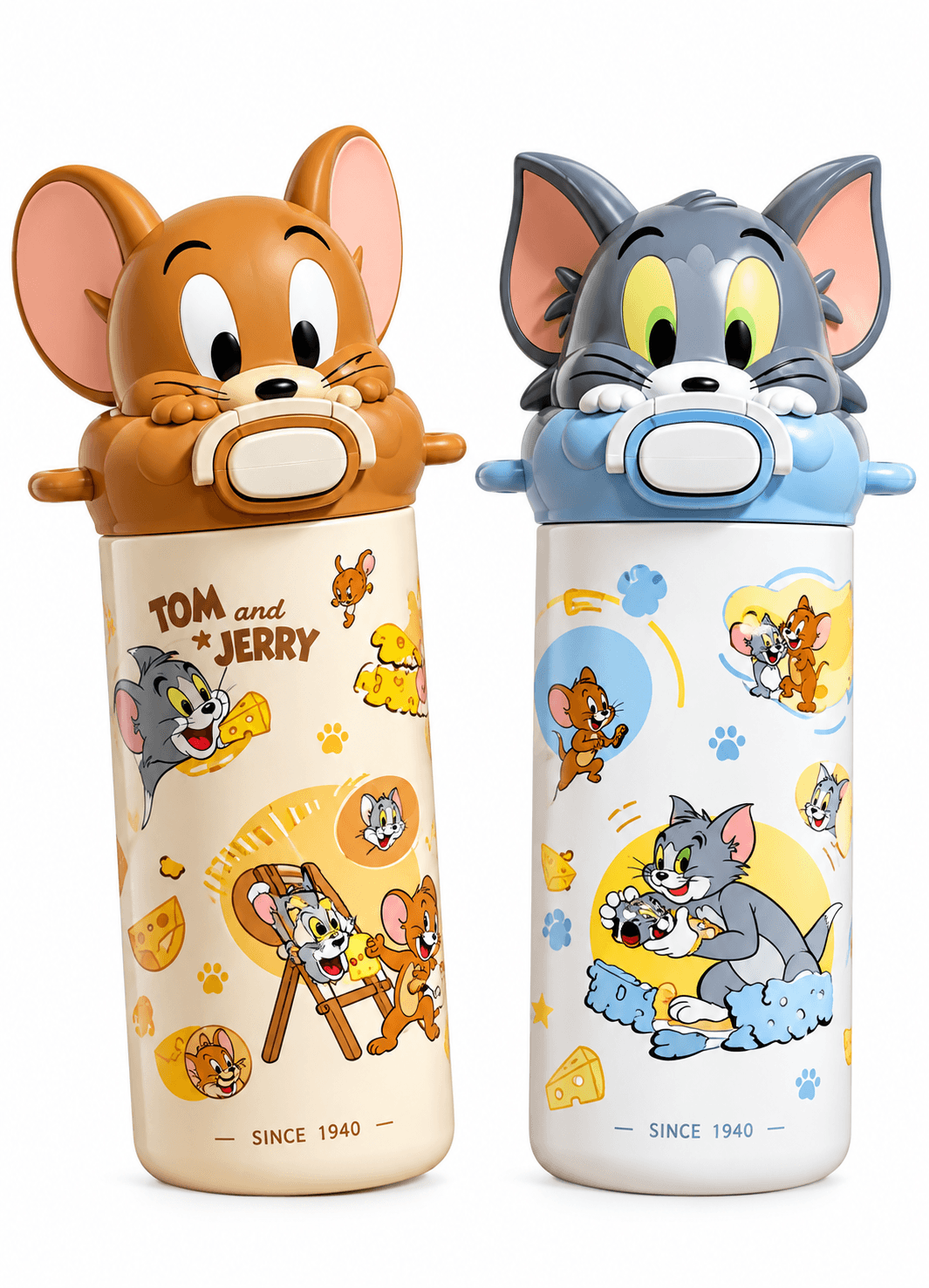 Tom & Jerry Insulated Water Bottle for Kids | 480 ml | Color as per Stock dispatched | Pack of 1 Pc
