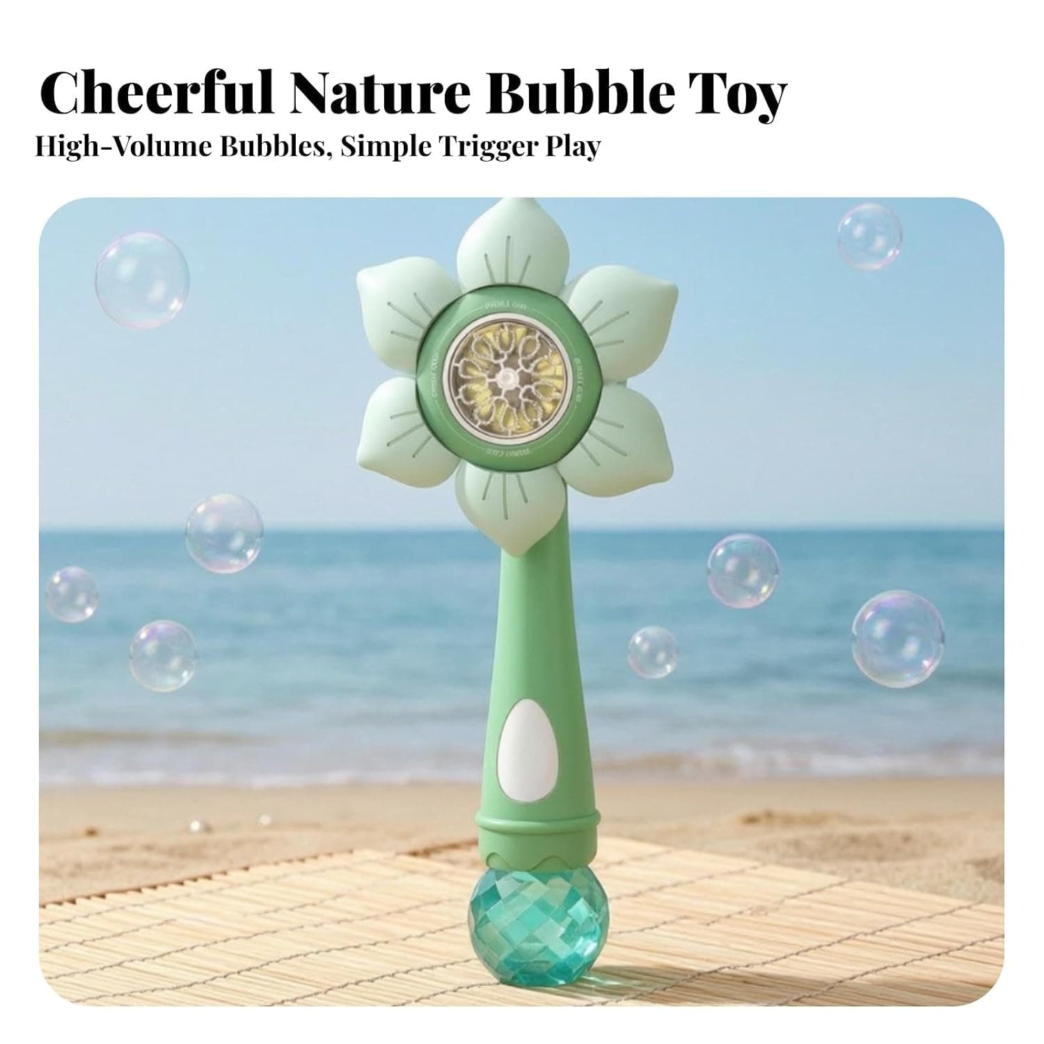 Sunflower Bubble Stick Wand Toy With Rich Bubbles & Bright Lights | Pink & Green | Color As Per Stock | Ages 3+ — view 2