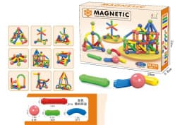 64 Pcs Magnetic Sticks & Balls Construction Set | Magnetic Building Blocks For Kids | STEM Toy Gift Box | Ages 3+
