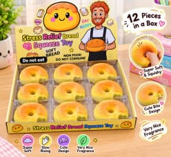 Bite Bagel Squishy Toy | Soft Scented Bagel Bread Squeeze Stress Relief Toy | Pack of 1