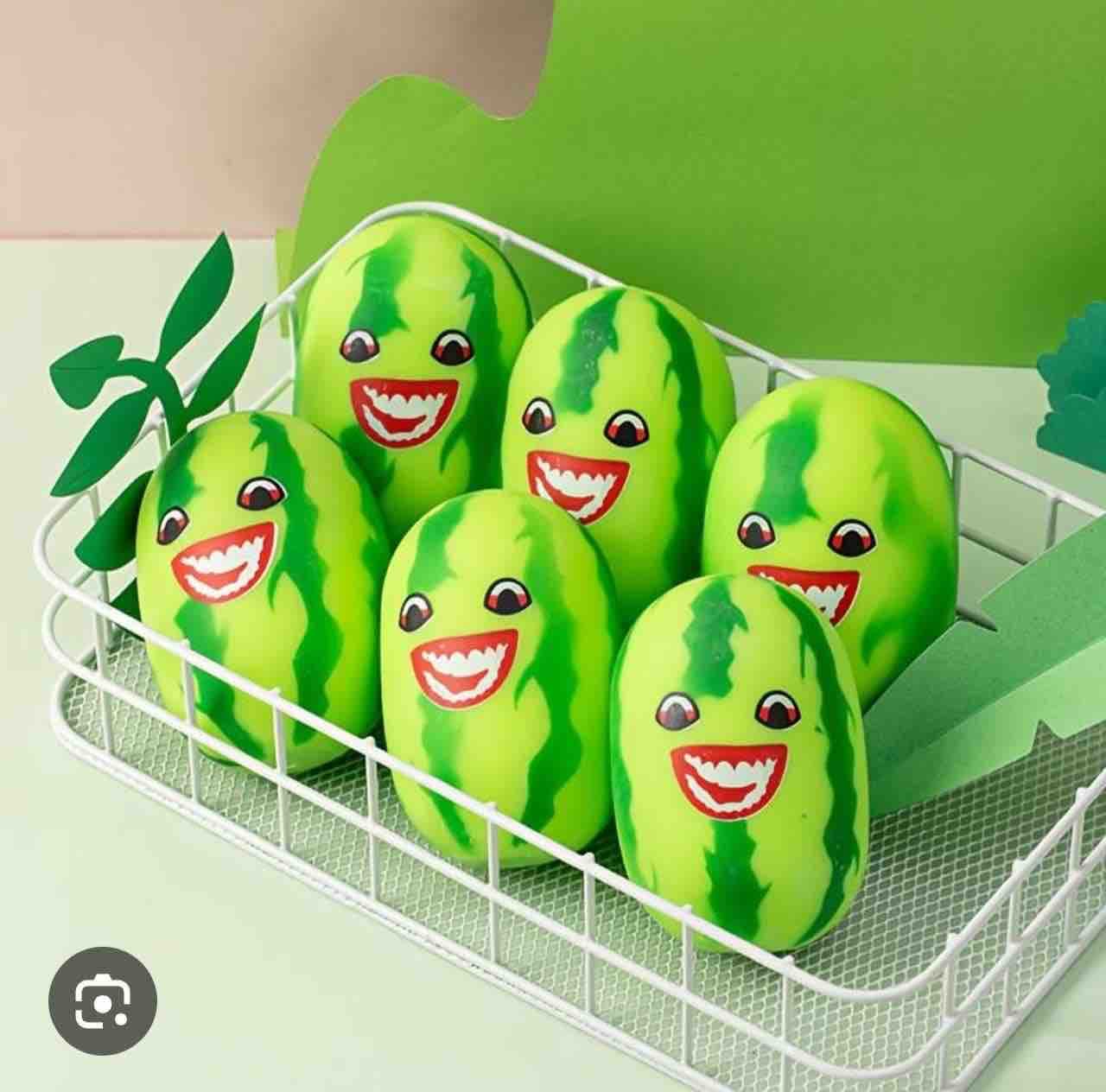 Smiling Watermelon Squishy Toy | Soft Squeeze Fruit Stress Relief Toy | Pack of 1