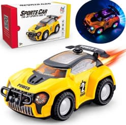 Bump & Go Jet Sports Car Toy With 3D Lights, Music & Smoke Spray | Obstacle Avoiding Car For Kids | Color As Per Stock