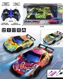 Alloy Remote Control Racing Car 1:22 With Graffiti Paint, Lights & 2.4GHz Remote | Rechargeable | Color As Per Stock