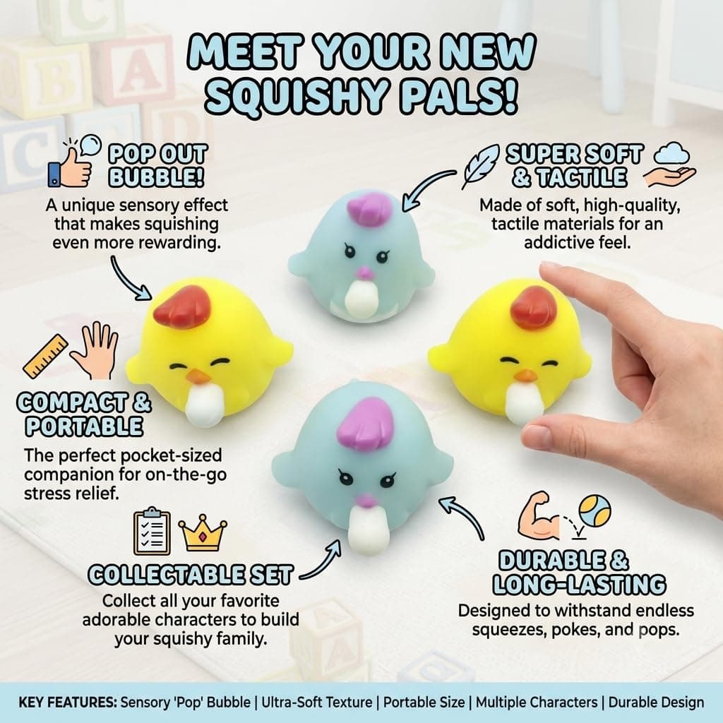 Chick Bubble Blowing Squishy Toy | Squeeze Animal Spits Bubbles Stress Relief Toy | Design As Per Stock | Pack of 1 — view 2