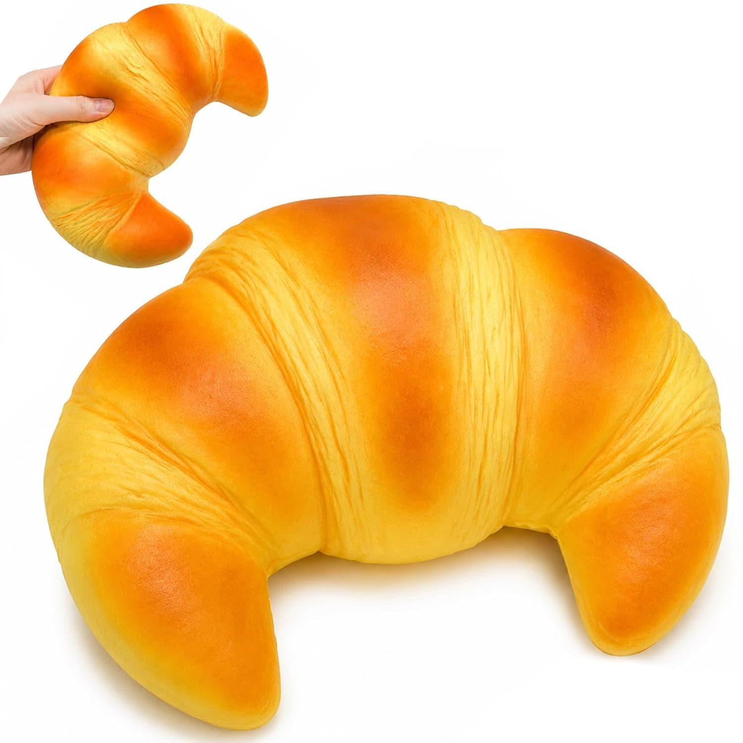 Big Croissant Squishy Toy | Realistic Soft Scented Bread Squeeze Stress Relief Toy | Pack of 1