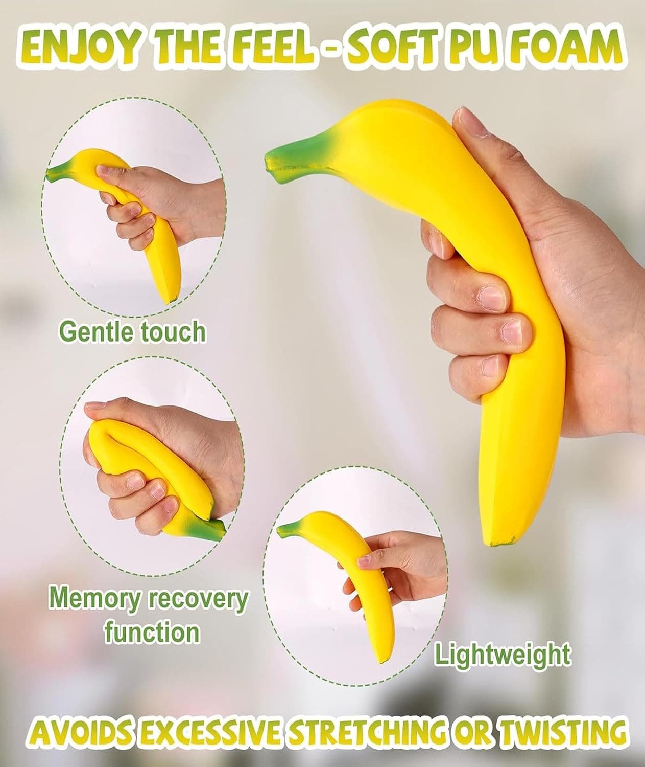 Slow Rising Squishy Banana Toy | Realistic Soft Banana Squeeze Stress Relief Toy | Pack of 1 — view 2