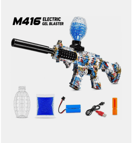 Electric Gel Ball Blaster Toy Gun With Sensor Light | USB Rechargeable Jelly Bullet Shooter | 4 Colour Designs, Design As Per Stock