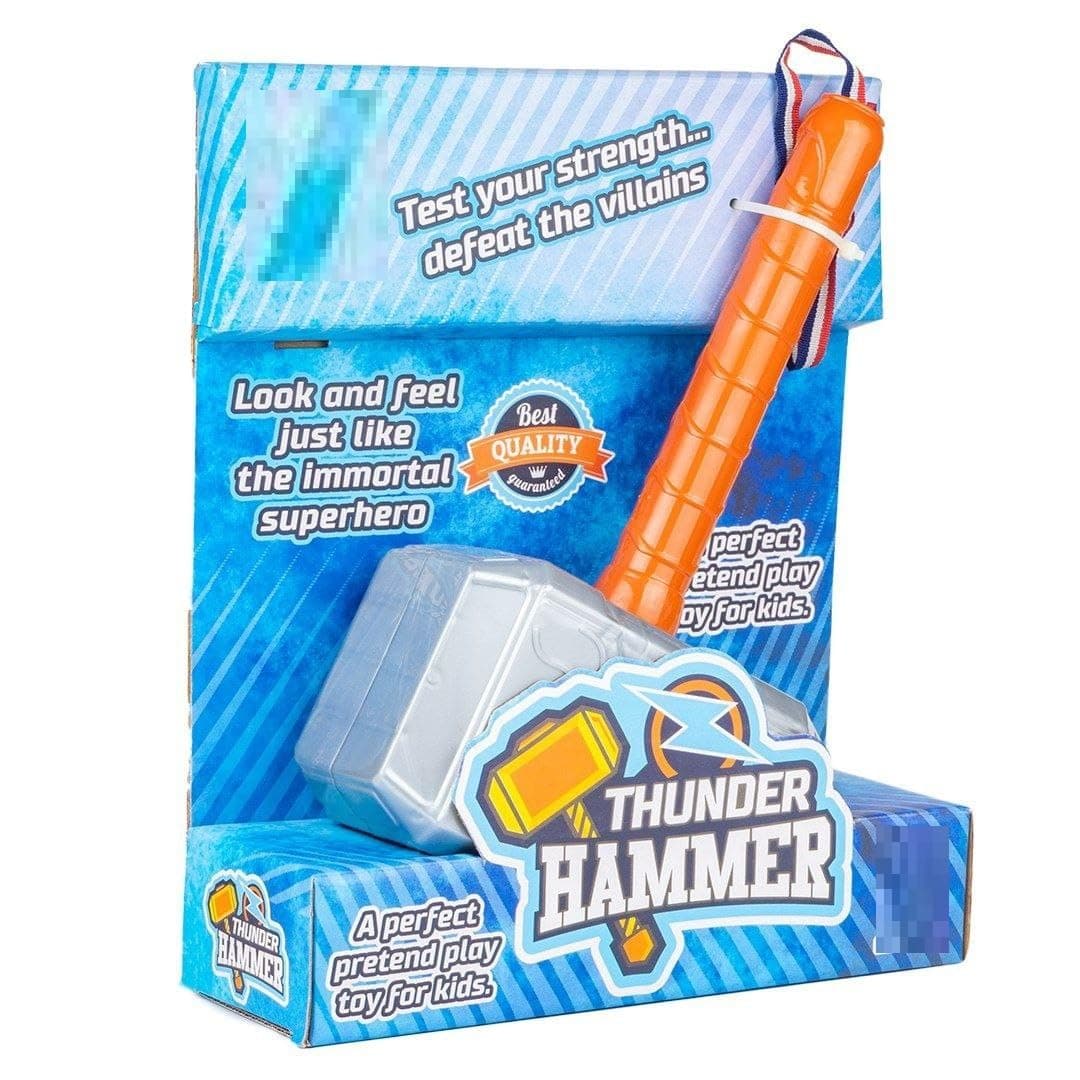 Thor Hammer - Superhero Power Hammer Toy With Light & Music | Role-Play Hammer For Kids | Ages 5+ | Batteries Not Included — view 3