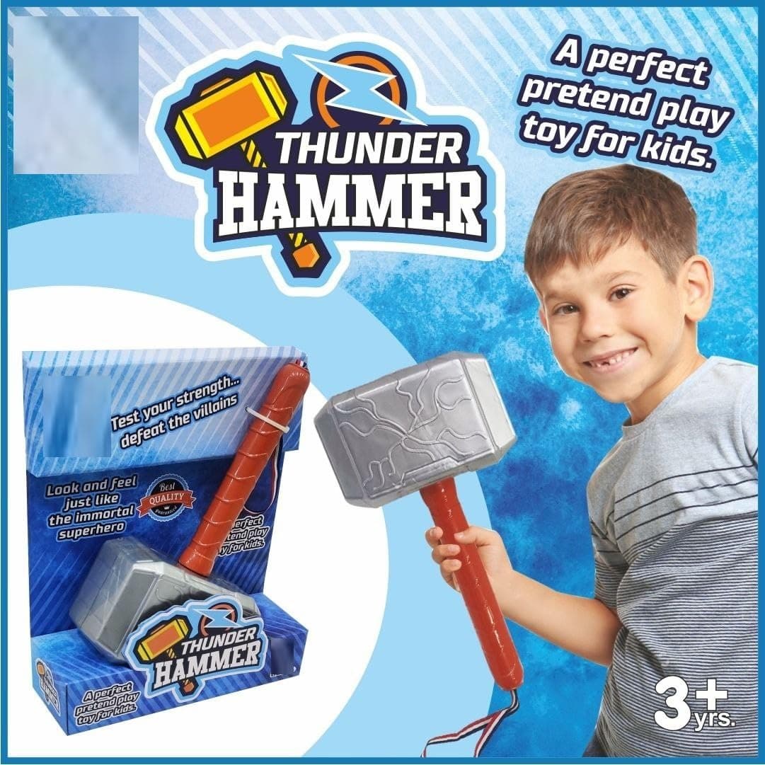 Thor Hammer - Superhero Power Hammer Toy With Light & Music | Role-Play Hammer For Kids | Ages 5+ | Batteries Not Included — view 4