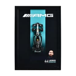 Mercedes F1 Blue Die-Cast Car Wall Frame | 3D Model Car Wall Art Decor