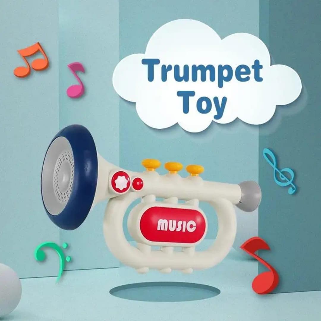 Baby Musical Instruments Toy – Trumpet, Piano Keyboard & Guitar | Light & Sound Learning Toys for Kids | Early Music Education, Developmental Play , Gift for Boys & Girls (Trumpet) — view 3